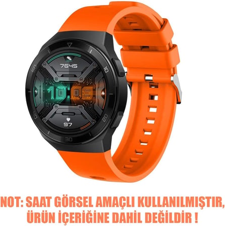 Huawei Watch GT2 46mm için Kordon, Silicone RapidBands Turuncu [Watch GT2 46mm ile Uyumlu Kordon - Turuncu]