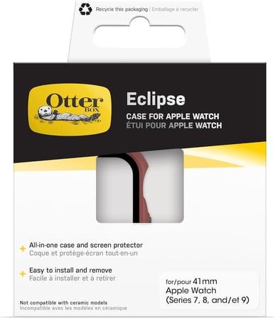 Eclipse Tampon, Apple Watch Serisi 9/8/7-41mm için Dahili Ekran Koruyucu, Temperli Cam, Darbeye ve Düşmeye Karşı Koruyucu ve Apple Watch Uyumlu İnce Koruyucu Kılıf, Kahverengi