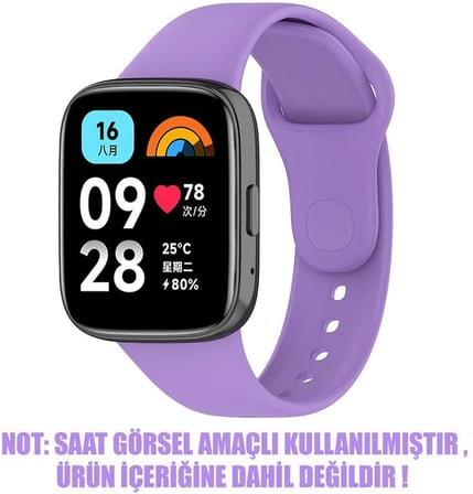 Xiaomi Redmi Watch 3 Active Kordon, Silicone Sport Band (Xiaomi Redmi Watch 3 Active ile Uyumlu Kordon, Akıllı Saat Kayışı)
