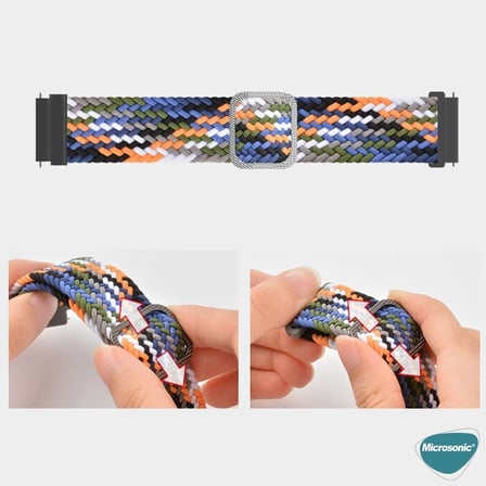 Amazfit GTR 3 Pro için Kordon Braided Loop Band Siyah Beyaz [GTR 3 Pro ile Uyumlu Kordon - Siyah - Beyaz]