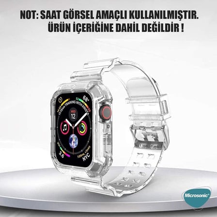 Apple Watch Series 8 41mm için Kordon Transparent Clear Band Şeffaf
