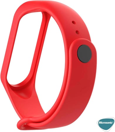Xiaomi Mi Band 5 için Silikon Kordon Kırmızı [Mi Band 5 ile Uyumlu Kordon - Kırmızı]