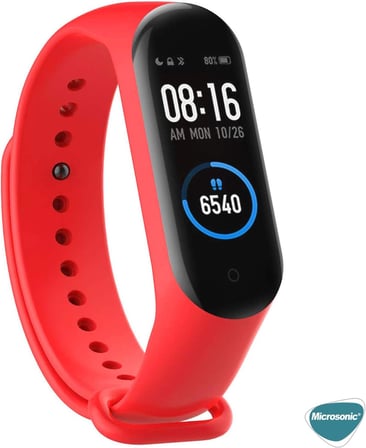 Xiaomi Mi Band 5 için Silikon Kordon Kırmızı [Mi Band 5 ile Uyumlu Kordon - Kırmızı]