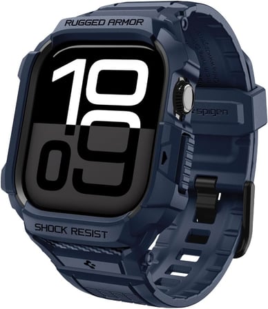 Apple Watch 46mm Seri 11/10 ile Uyumlu Kılıf & Kordon Kayış Rugged Armor Pro 2 Navy Blue - ACS10505