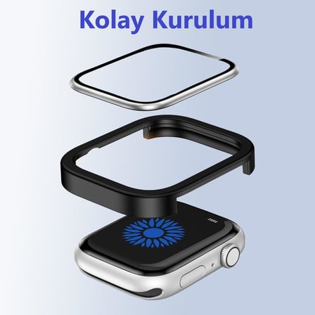 [Seri 9 8 7 45mm Plastik Çerçeve] Watch Ekran Koruyucu Kırılmaz Cam Yüksek Hassasiyetli Tam Kaplayan Apple Watch 9 8 7 ile Uyumlu