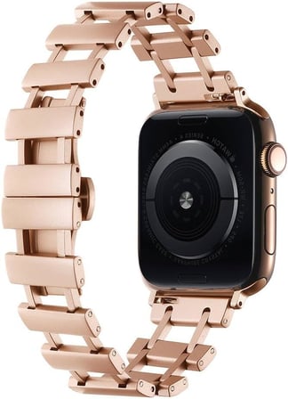 Apple İle Uyumlu Watch 38mm/40mm KRD-96 Metal Kordon Rose Gold