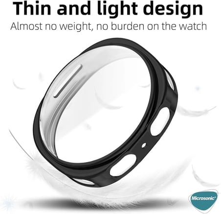 Huawei Watch GT 6 41mm Kılıf Ekranı Tam Kaplayan 360 Full Round Soft Silicone Siyah [Watch GT 6 41mm ile Uyumlu Kılıf - Siyah]