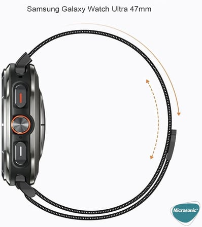 Samsung Galaxy Watch 8 40mm Milanese Loop için Kordon Siyah [Galaxy Watch 8 40mm ile Uyumlu Kordon - Siyah]