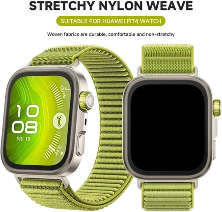 Huawei Watch Fit 4 İle Uyumlu Saat Kayışı Kaliteli Hasır Örme Cırtcırt Yapalı Su Tutmaz Huawei Watch Fit 4 İle Uyumlu Kordon Kayış - Starlight