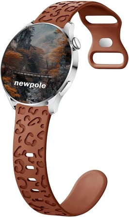 Samsung Galaxy Watch 7/6/5/4/FE 44mm 40mm/ Watch 6 Classic 47mm 43mm/Watch 5 Pro 45mm ile Uyumlu Kordon Leopar Desenli Kordon Kopma Karşıtı 20mm Kordon