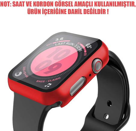Apple Watch Series 10 42mm Kılıf Matte Premium Slim WatchBand Kırmızı [Watch Series 10 42mm ile Uyumlu Kılıf - Kırmızı]