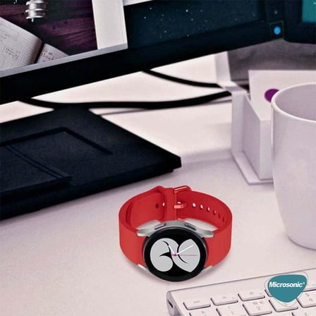 Samsung Galaxy Watch FE için Kordon Solid Silicone Band Siyah [Galaxy Watch FE ile Uyumlu Kordon - Siyah]