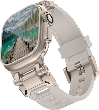 Watch 45mm 44mm 42mm 49mm Uyumlu Kordon Hiron Premium Metal Aparatlı Kopma Karşıtı Kordon Spor Rahatsız Etmeyen Apple Watch Ultra 2/1 9 8 SE 7 6 5 4 3 2 1 Serisi Uyumlu Kordon