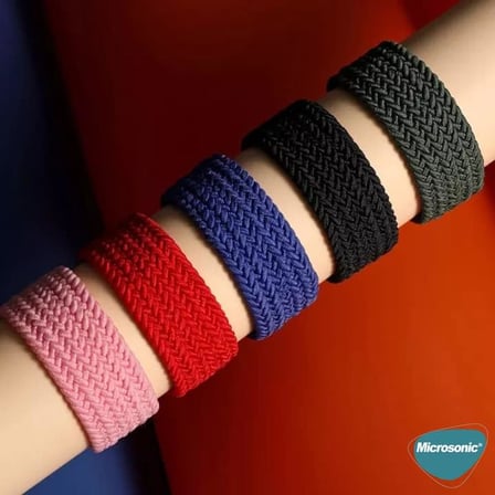 Amazfit Cheetah Pro Kordon, (Large Size, 165mm) Braided Solo Loop Band (Amazfit Cheetah Pro ile Uyumlu Kordon, Akıllı Saat Kayışı)