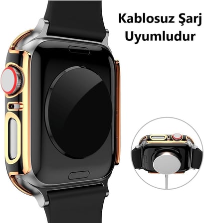 [Watch 8 7 45MM] Watch 8 7 45MM Watch Kasa Rose Ekran Koruyucu Kırılmaz Cam ve Tam Kaplayan Watch Kasa Koruyucu Kılıf Yüksek Hassasiyetli Tam Kaplayan Kılıf Apple Watch 8 7 45MM ile Uyumludur