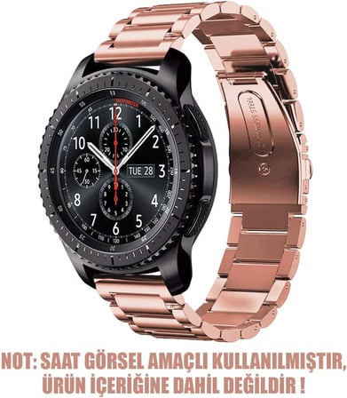 Garmin Venu 3 Metal Stainless Steel Kordon (Garmin Venu 3 ile Uyumlu Kordon, Akıllı Saat Kayışı)