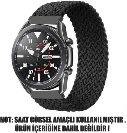 Garmin Venu 3 için Kordon, (Medium Size, 155mm) Braided Solo Loop Band [Venu 3 ile Uyumlu Kordon - Siyah]