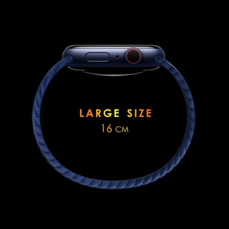 Apple Watch Series 9 45mm için Kordon, (Large Size, 160mm) Knitted Fabric Single Loop Gökkuşağı [Watch Series 9 45mm ile Uyumlu Kordon - Gökkuşağı]
