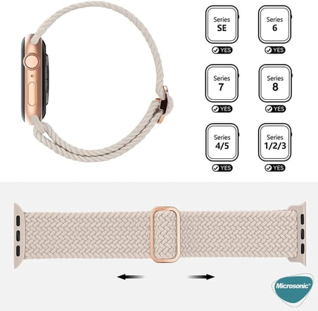 Apple Watch Series 9 45mm için Kordon Knitted Fabric Loop Kırmızı [Watch Series 9 45mm ile Uyumlu Kordon - Kırmızı]