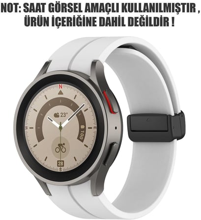 Samsung Galaxy Watch 6 Classic 43mm için Kordon Ribbon Line Beyaz [Galaxy Watch 6 Classic 43mm ile Uyumlu Kordon - Beyaz]