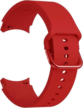 Samsung Galaxy Watch 6 40mm için Kordon Solid Silicone Band Kırmızı [Galaxy Watch 6 40mm ile Uyumlu Kordon - Kırmızı]
