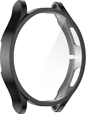 Samsung Galaxy Watch 6 Classic 43mm için Kılıf 360 Full Round Soft Silicone Siyah [Galaxy Watch 6 Classic 43mm ile Uyumlu Kılıf - Siyah]