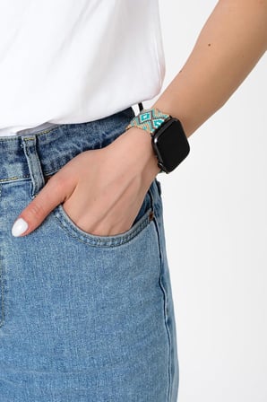 Charm Silver 42-44-45-49 mm Apple Watch Braided Band