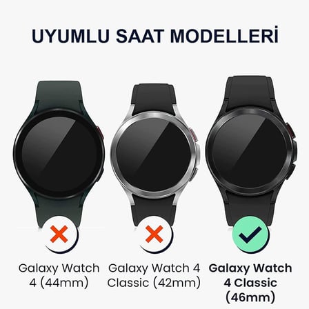 Samsung Galaxy Watch 4 Classic 46mm için Kılıf 360 Full Round Soft Silicone Şeffaf [Galaxy Watch 4 Classic 46mm ile Uyumlu Kılıf - Şeffaf]