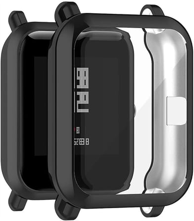 Amazfit Bip için Kılıf 360 Full Round Soft Silicone Siyah [Bip ile Uyumlu Kılıf - Siyah]