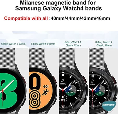 Samsung Galaxy Watch 4 44mm Kordon Milano Loop Siyah