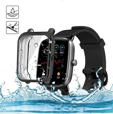 Amazfit GTS 2 ile uyumlu Silikon Siyah Ekran Koruma Kılıf Tam Kaplayan Amazfit GTS 2 ile uyumlu Pastiche Koruma Kılıf