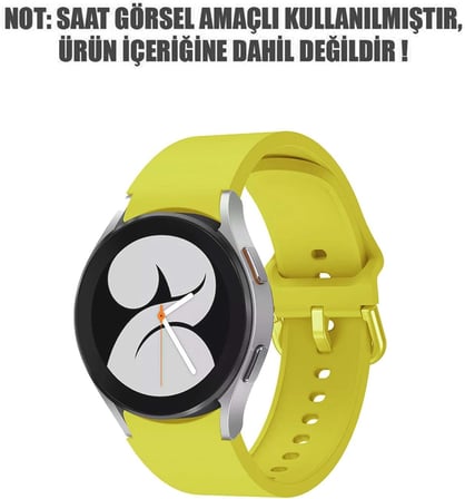 Samsung Galaxy Watch 5 40mm Kordon Solid Silicone Band Sarı