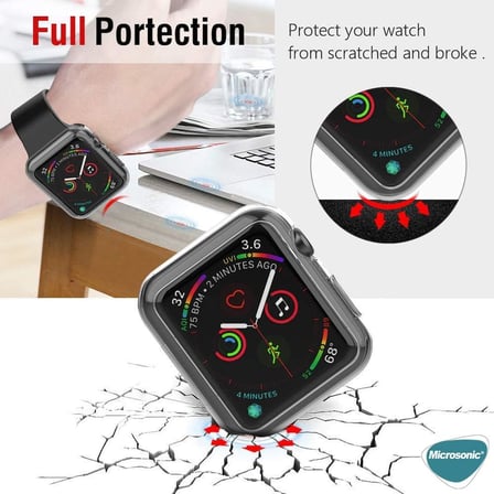 Apple Watch Ultra için Kılıf 360 Full Round Soft Silicone Şeffaf [Watch Ultra ile Uyumlu Kılıf - Şeffaf]