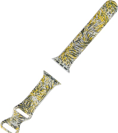 Apple Watch 3 Ile Uyumlu Renkli Tiger Desenli 42-44mm Alvarez Spor Apple Watch ile uyumlu Suya ve Kire Karşı dayanıklı Desenli Kayış Kordon, Tiger