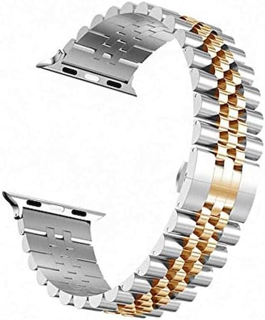 Apple İle Uyumlu Watch 38mm KRD-36 Metal Kordon, Gümüş-Rosegold