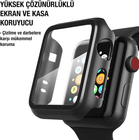 Apple Watch 38 mm Kasa ve Ekran Koruyucu Kılıf (Mavi)