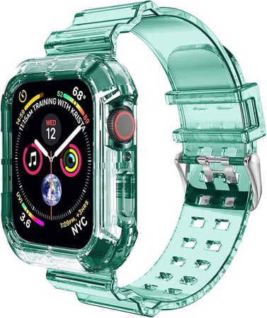 Apple Watch Series 3 38mm için Kordon Transparent Clear Band Yeşil