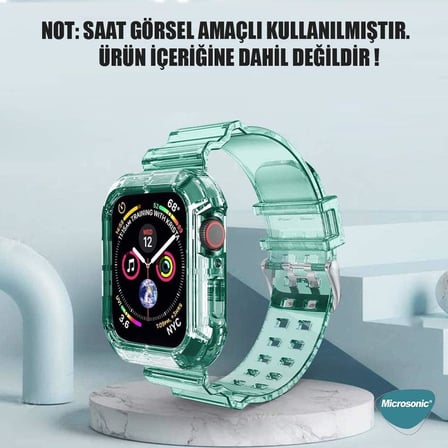 Apple Watch Series 3 38mm için Kordon Transparent Clear Band Yeşil