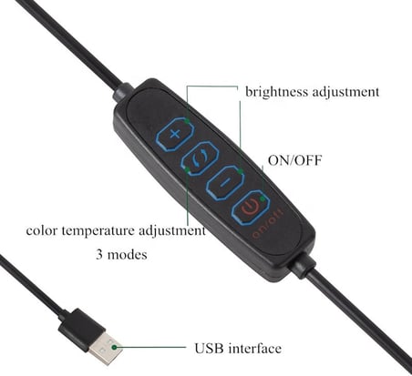 Sıkıştırmalı Metal 3 Renk Modlu Katlanabilir LED Işık Masa Lambası Klipsli Masa Lambası 10 Parlaklık Seviyesi, Kitap Okuma Lambası, Yatak Lambası