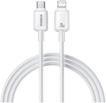 Crystal Hızlı Şarj C+Lightning 20W 1m Data Kablo - Beyaz