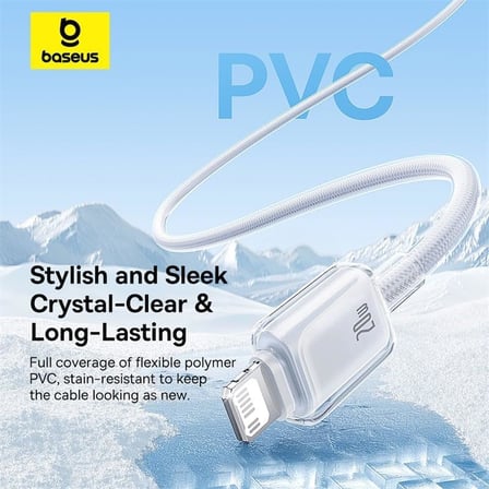 Crystal Hızlı Şarj C+Lightning 20W 1m Data Kablo - Beyaz