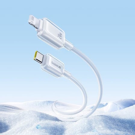 Crystal Hızlı Şarj C+Lightning 20W 1m Data Kablo - Beyaz