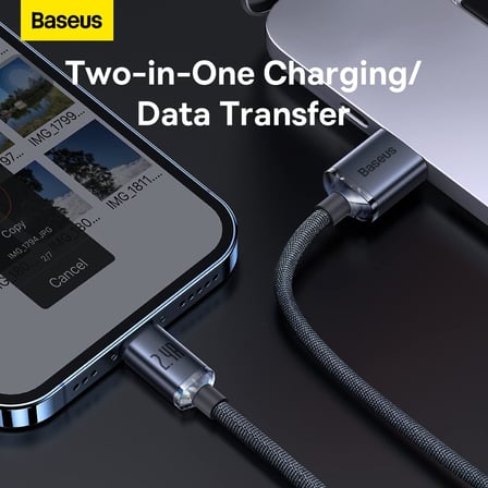 Crystal Shine Hızlı Şarj Kablosu, Lightning – 1.2m, iPhone Uyumlu, Güçlendirilmiş Yapı, Dayanıklı ve Hızlı Veri Aktarımı, Siyah