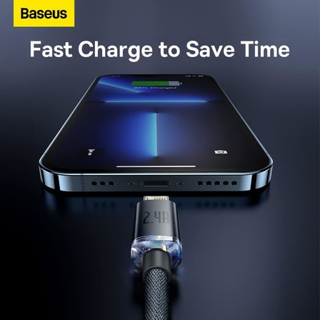 Crystal Shine Hızlı Şarj Kablosu, Lightning – 1.2m, iPhone Uyumlu, Güçlendirilmiş Yapı, Dayanıklı ve Hızlı Veri Aktarımı, Siyah