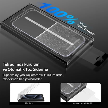 5D Privacy EasyFit 2 Adet Kolay Uygulama Aparatlı Ekran Koruyucu Temperli Hayalet Ekran Cam (iPhone 17 Pro Max / iPhone16 Pro Max)