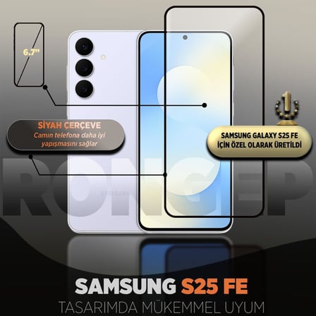 [Full-Glass] Samsung Galaxy S25 FE için Ekran Koruyucu 9H Sertlikte Anti-Static Temperli S25 FE Ekran Görüntü ve Dokunmayı Etkilemeyen Çizik ve Darbelere Karşı Samsung S25 FE Ekran Koruyucu