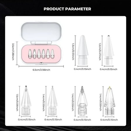 Apple Pencil Uyumlu Yedek Kalem Uçları – 6’lı Set | Özel Taşıma Kutulu (Pembe)