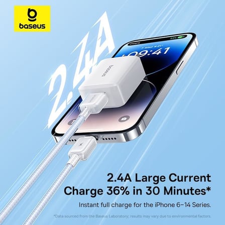 Crystal USB-A to Lightning Hızlı Şarj Kablosu 2.4A, 1m, iPhone ve iPad Uyumlu, 480Mbps Veri Aktarımı, Örgülü Dayanıklı Kablo, Beyaz