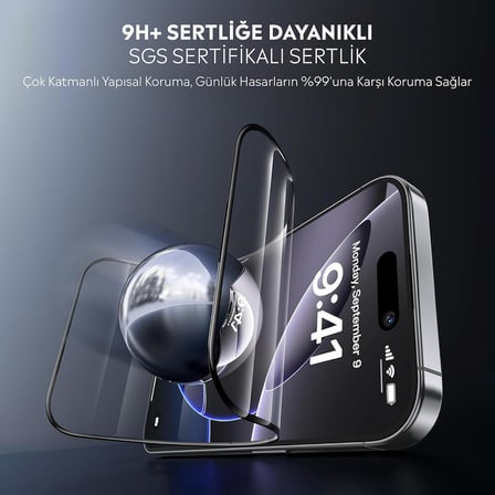 iPhone 11 İle Uyumlu Ekran Koruyucu Uçtan Kenara Tam Kapsama Dayanıklı Temperli Kırılmaz Cam Koruma