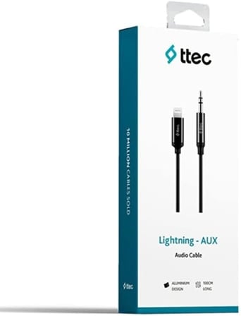 Aux to Lightning iPhone Ses Kablosu 100 cm, 1 metre Siyah 2 Yıl Garantili Yüksek Kalite - 2DK42S